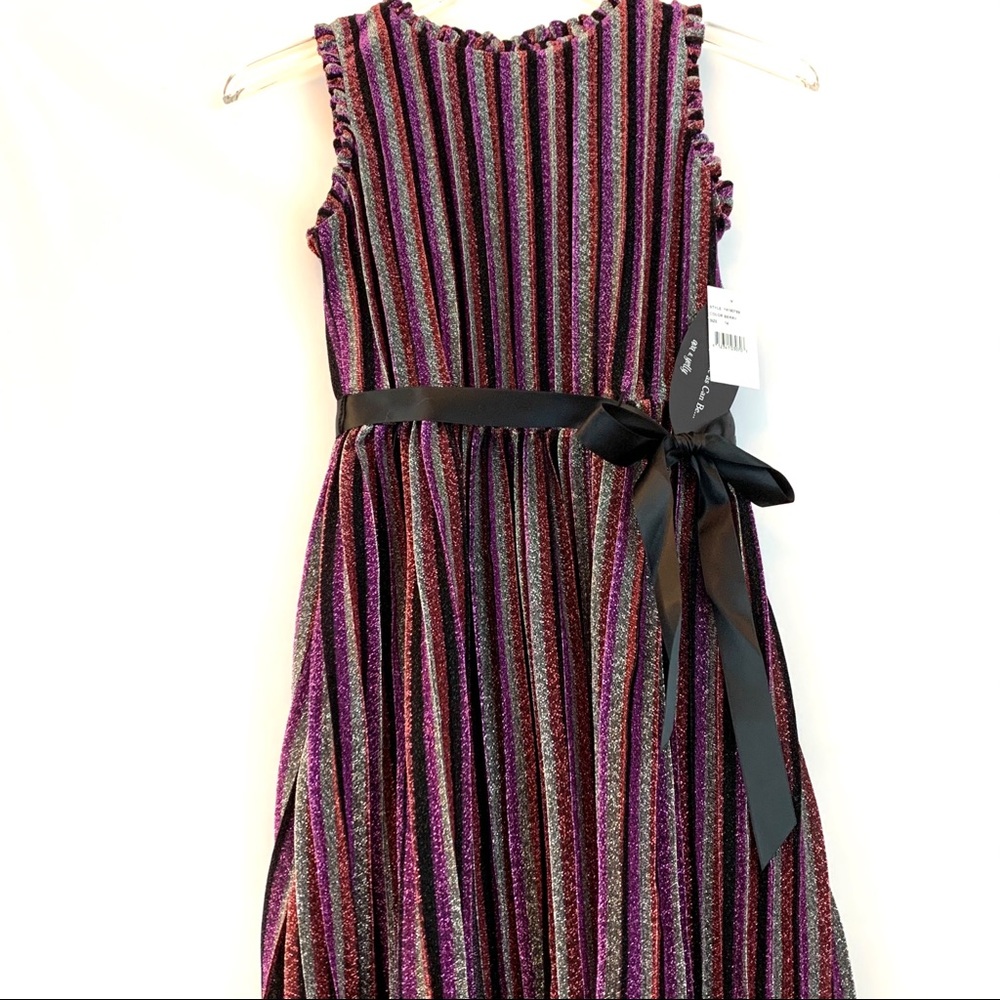 NWT Ava & Yelly Girls Glitter Striped Party Dress